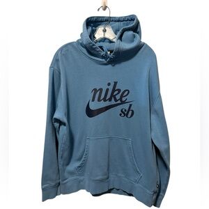 Nike SB Icon Hoodie Mens Pullover Skateboarding SB Size L Light Blue